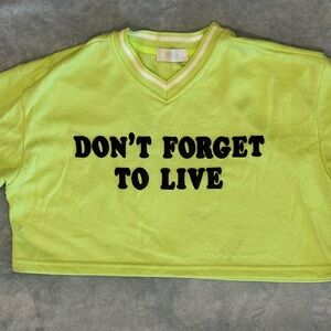 NWOT Bless Sport Women’s Neon Green Crop Top (size M) Box Cut *TOP ONLY*